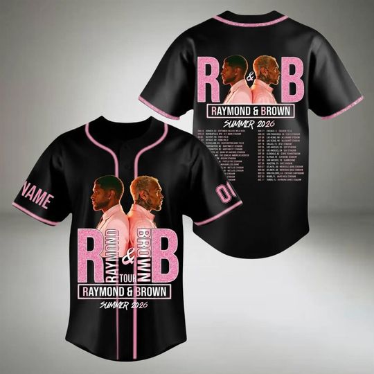 Discover The R&B Tour Baseball Jersey Custom Name Number, Chris Brown and Usher Shirt, Raymond Brown Tour 2026, Hip Hop Outfit, Personalized Jersey