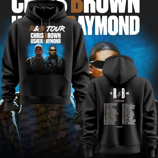 The R & B Tour Hoodie.Usher Raymond Chris Brown Tour Hoodie (Front And Back)