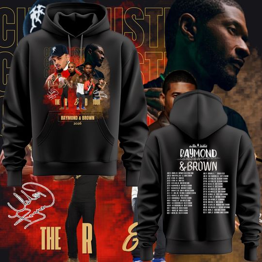The R & B Tour Hoodie.Usher Raymond Chris Brown Tour Hoodie (Front And Back)