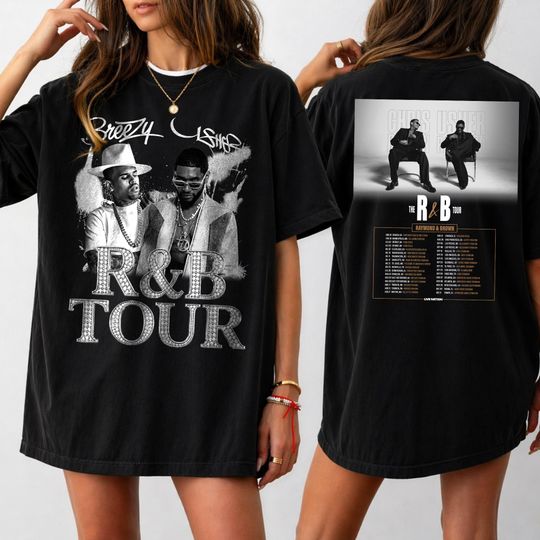 Chris Brown Usher R&B Tour 2026 Shirt, Raymond n Brown Tour Dates Tee, Breezy Baddest Concert Graphic T Shirt Women Outfit.