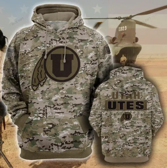 Utah Utes Camouflage 3D Hoodie