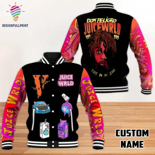 Hologram Red Juice Wrld Don Peligro Personalized Baseball Jacket