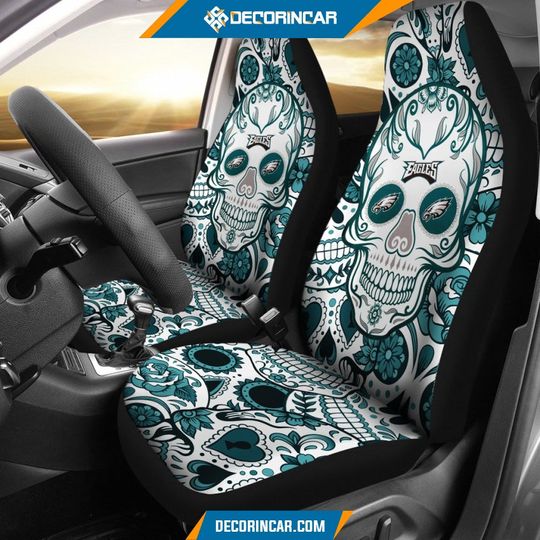 Discover football Philadelphia Eagles Skull Edition Car Seat Covers