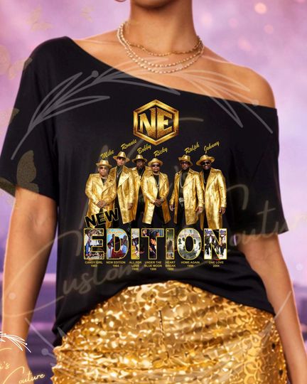 New Edition Off The Shoulder Shirt | The New Edition Way Tour Sweatshirt | Concert Fan Shirt | Vintage Style Graphic Tee | New Edition Merch