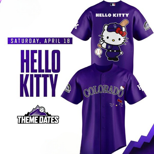 Colorado Rockies x Hello Kitty x City Connect Night 2026 Baseball Jersey