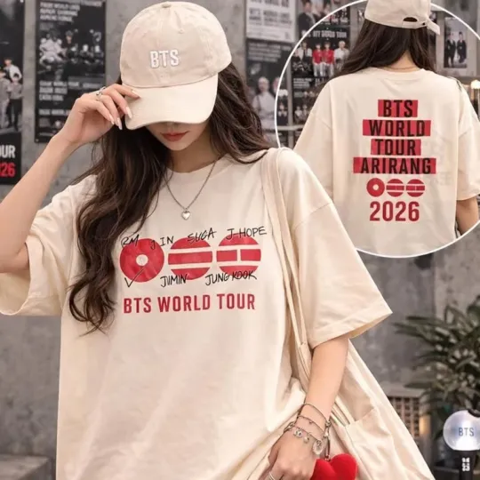 BTS World Tour ARIRANG 2026 Graphic T-Shirt, Kpop Bangtan Boys Fan Tee