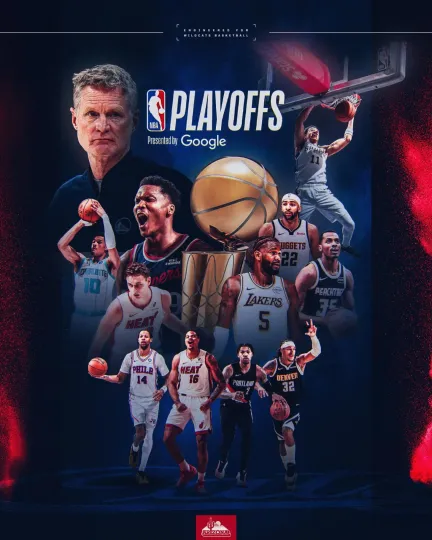 NBA 2026 Playoffs Poster Giannis LeBron Lakers Heat 76ers Nuggets