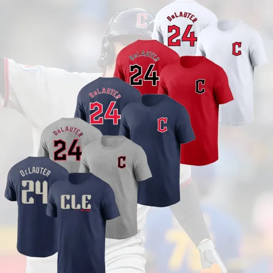Discover Chase #24 DeLauter Cleveland Baseball Name & Number S–5XL Gift For Fans