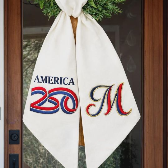 Personalized USA 250th Anniversary Patriotic Sash, American Independence Celebration Ribbon