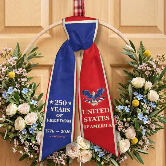 USA 250th Anniversary Patriotic Sash, American Independence Celebration Ribbon