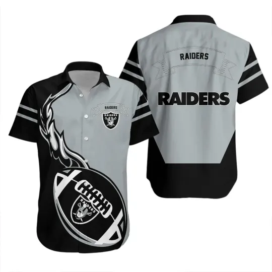 Las Vegas Raiders Football Flame Hawaiian No Pocket, Gift For Fans