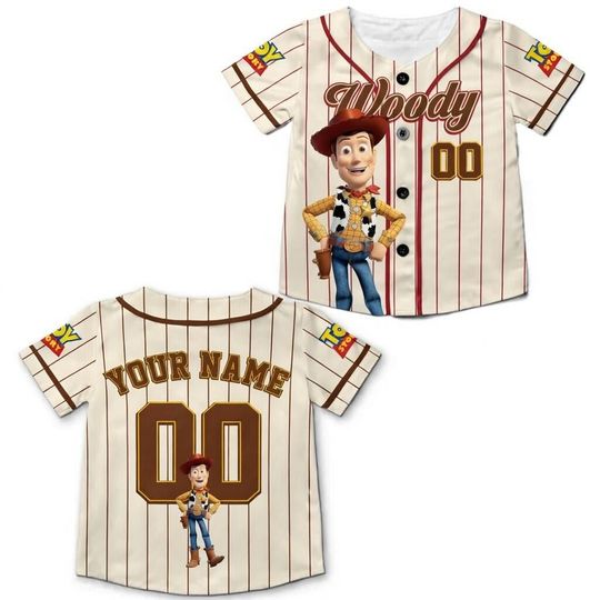 Personalized Toy Story Baseball Jersey, Custom Woody Buzz Lightyear Shirt, Team Outfit