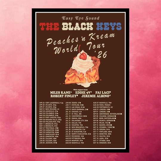 The Black Keys The Peaches'N Kream World Tour 2026 Poster