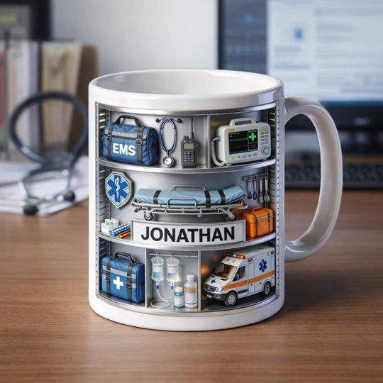 Personalized Paramedic Mug, Custom Paramedic Coffee Cup with Name, Paramedic Gift