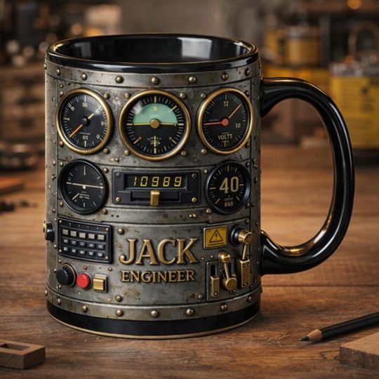 Personalized Engineer Mug, Custom Name Mechanical Engineer Coffee Mug, Gift for Engineer