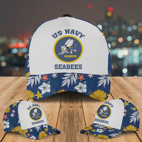 US Navy SEABEES Naval Construction Force Baseball Cap, Printed Military Baseball Hat Veteran Hat For Veterans, Gift for Dad, Father'day Gift