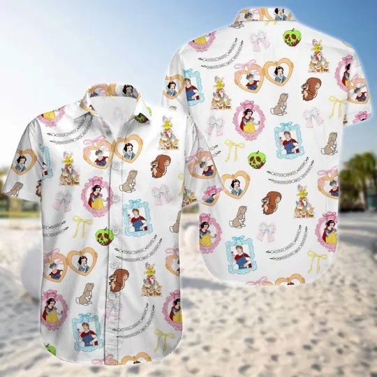 Snow White Princess Hawaiian Button Down Shirt