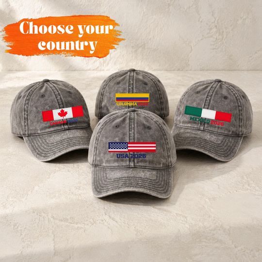 CUSTOM USA World Cup 2026 Hat | Embroidered American Flag Dad Gift | Mexico Canada Brazil | Soccer Fan Cap