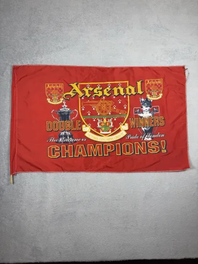Arsenal FC Vintage House Flag FA Cup & Premier League Champions