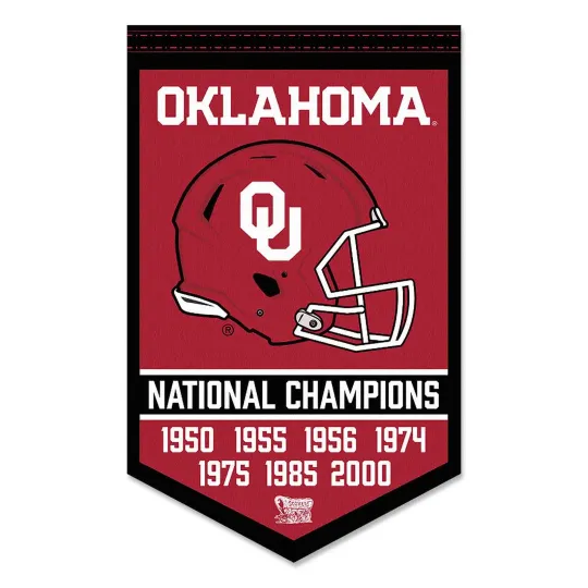 Oklahoma Sooners Football National Champions Banner Flag