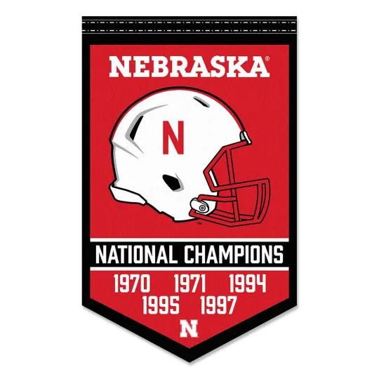Nebraska Cornhuskers Football National Champions Banner Flag