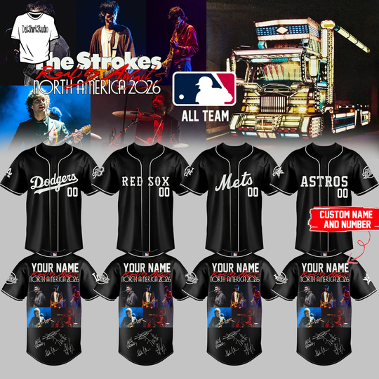 Discover ALL TEAM x The Strokes Reality Awaits North America 2026 Edition Custom Name Jersey
