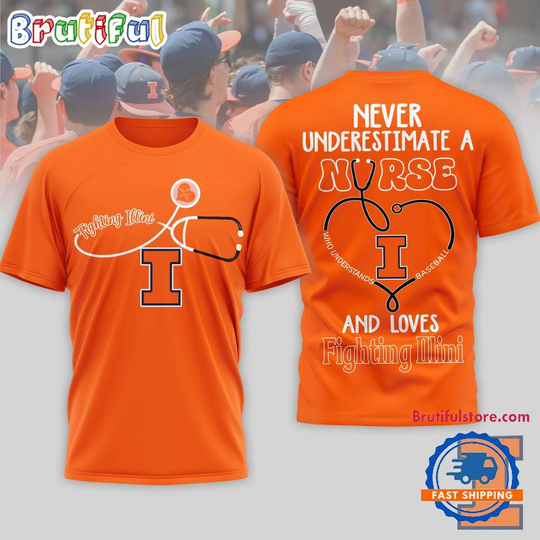 Illinois Fighting Illini Game Day Nurse Limited 3D T Shirt