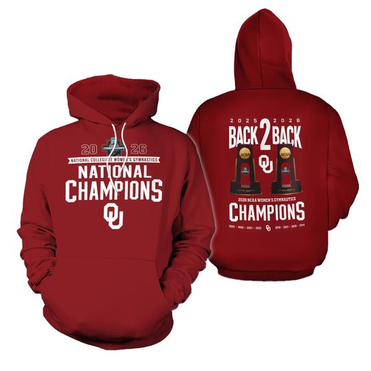 Oklahoma Sooners Champion 2026 Women’s Gymnastics National Champions 3D Printed Hoodie