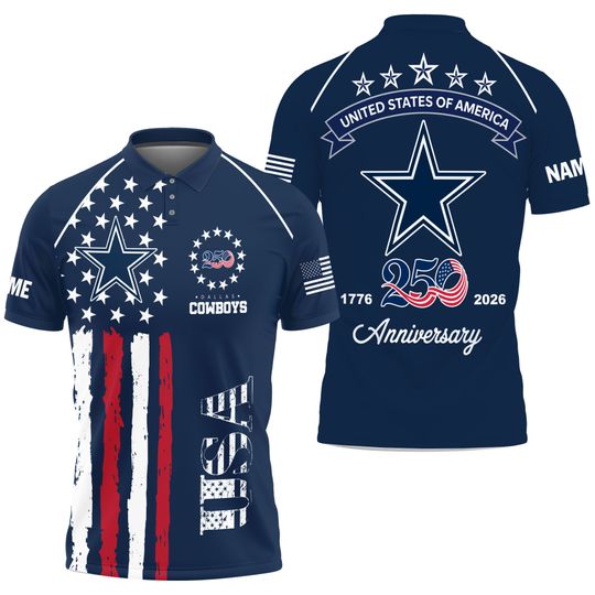 Dallas Cowboys 2026 football American Semiquincentennial 250th Anniversary Polo Shirt