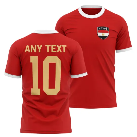 Egypt Mens Ringer T Shirt Custom Name Number Football Fan Tee