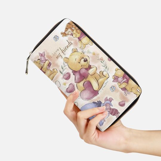 Winnie the Pooh Children's Wallet, Women's Leather Cartoon Wallet, Cute Pooh Bear Purse, Gift for Her