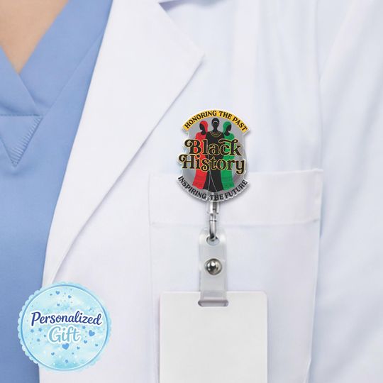 Black History Badge Reel, African American Heritage ID Holder, Black History Month Work Reel, Melanin Pride Badge Gift UOUK02