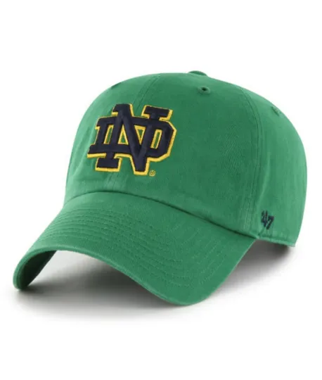 Youth ND Fighting Irishs Kelly Green Clean Up Adjustable Hat