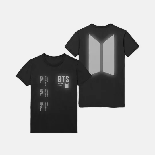 BTS World Tour Speak Yourself Official Double Sided T-Shirt Reflective Symbol Black