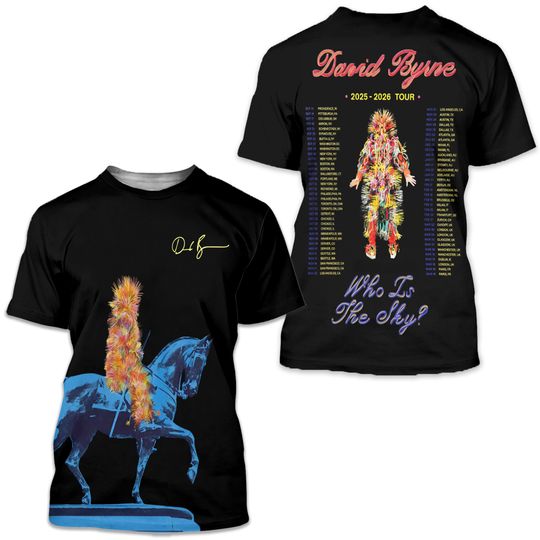 David Byrne 2025 – 2026 Tour Who Is The Sky AOP 3D T-Shirt