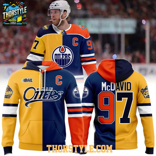 Erie Otters Connor McDavid Edmonton Oilers 2026 Split Hoodie