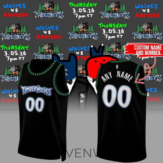 Minnesota Timberwolves and Toronto Raptors Paint Night Custom Jersey