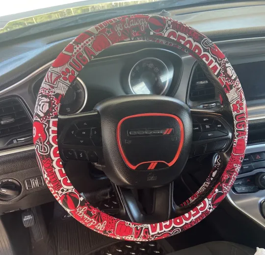 GA Bulldogs Steering Wheel Cover UGA College Football Gifts