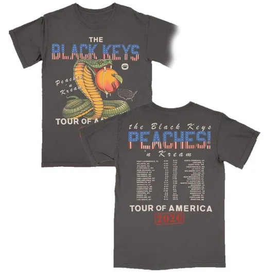 Hot!! The Black Keys Snake America Tour Dates 2026 Two Sided T-Shirt