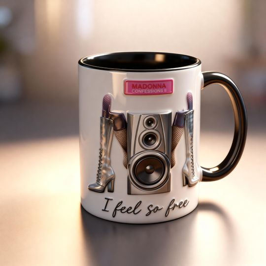 Madonna 3D Embossed Mug 2026, Madonna Coffee Mug, Pop Icon Mug, Madonna Fan Gift, Singer Merch Cup, Vintage Pop Star Mug