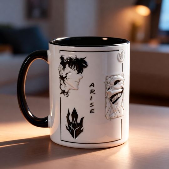 Solo Leveling 3D Mug, Sung Jin Woo Anime Mug, Shadow Monarch Coffee Mug, Anime Gift, Manga Mug, Cool Anime Mug, Embossed Mug