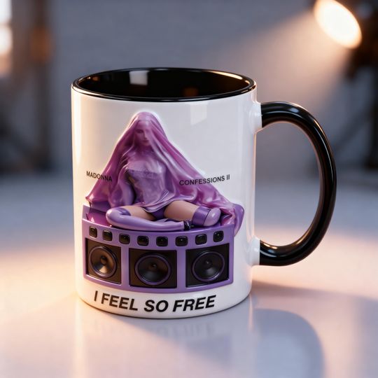 Madonna Confessions 3D Embossed Mug 2026, Madonna Coffee Mug, Pop Icon Madonna Mug, Madonna Fan Gift, Music Lover Mug, Vintage Singer Cup