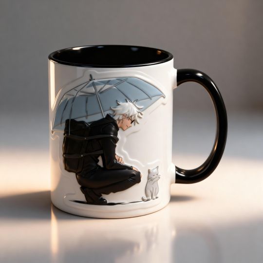 JJK 3D Mug, Gojo Anime Coffee Mug, Anime Gift, Manga Mug, Gojo Mug, Cute Anime Mug, 3D Embossed Mug