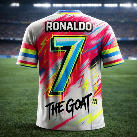 CR7 GOAT Football Jersey Men's Oversized 3D T-Shirt