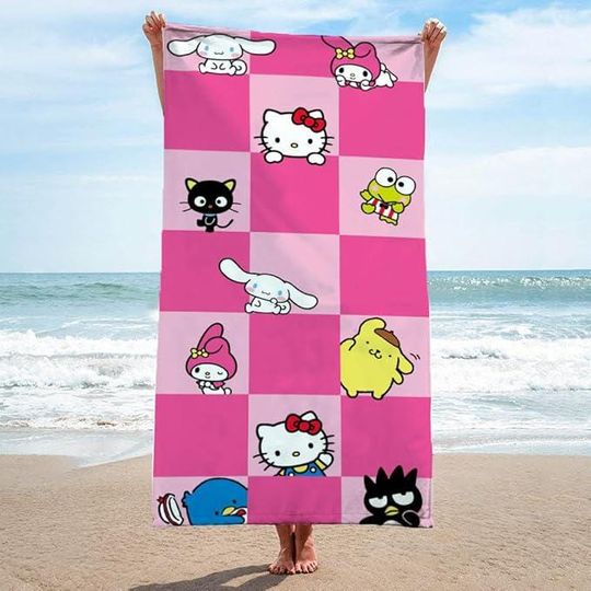 Hello Kitty Beach Towel for Kids, Cute Beach and Pool Towel for Boys and Girls