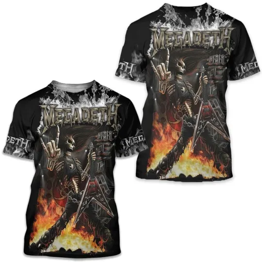 Megadeth Rock Band Symphony of Destruction 3D T-Shirt For Men Women