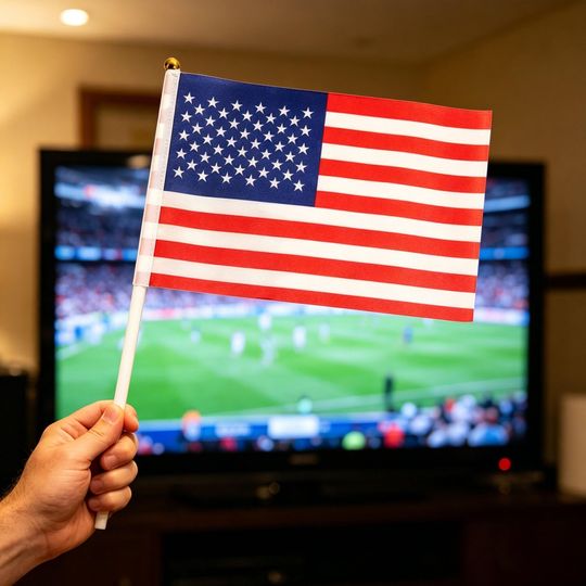 USA 2026 World Cup Handheld Flag, American Stick Flag, Host Nation Watch Party Favor, 4th of July Parade Decor, Team USA Soccer Fan Gear