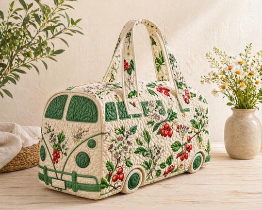 Camper Van Bag Berry Blossom Cottagecore Weekender Bag For Women Weekend Travel