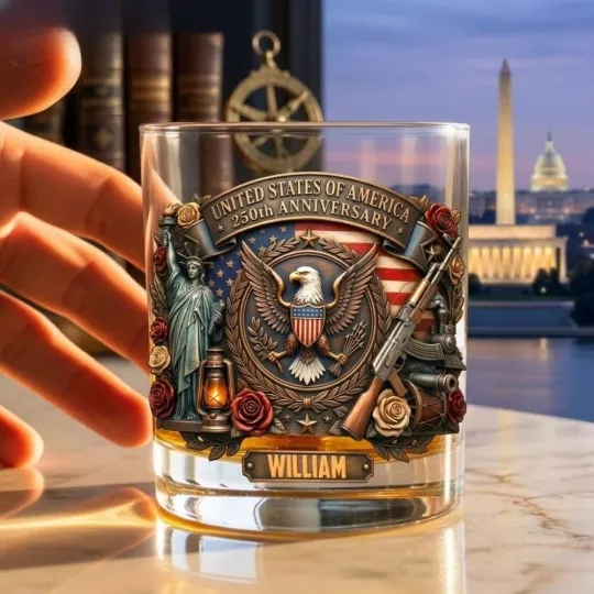 [No box] Personalized United States 250Th Anniversary glass