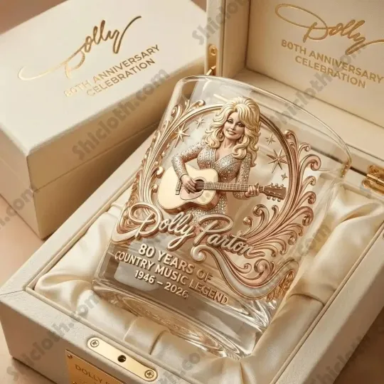 [No box] Dolly Parton 80 Years Of Country Music Legend Glass [No box]